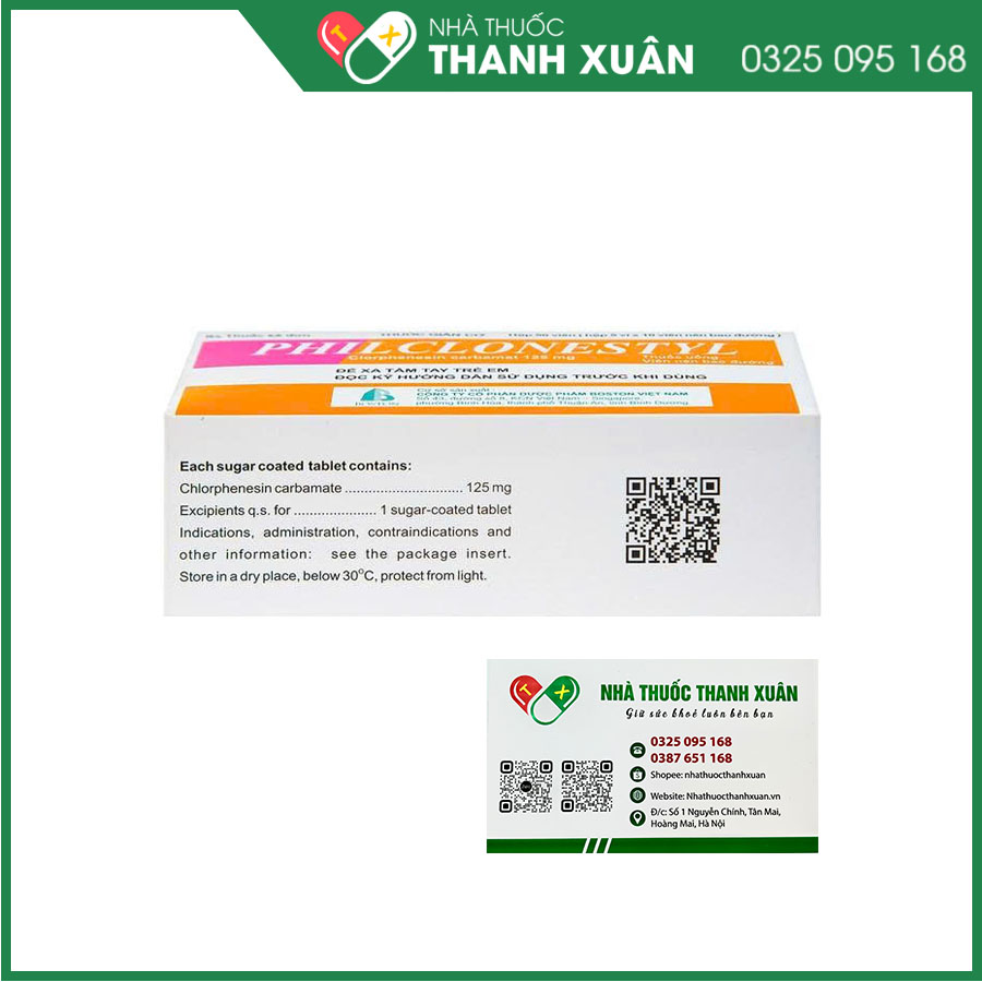 Philclonestyl giúp giảm đau do căng cứng cơ
